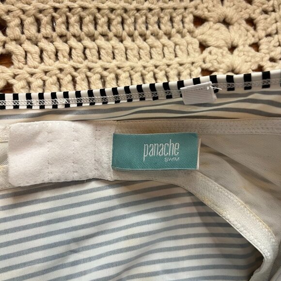 Panache White with Black Stripe AnyaTankini 36FF - Picture 4 of 11